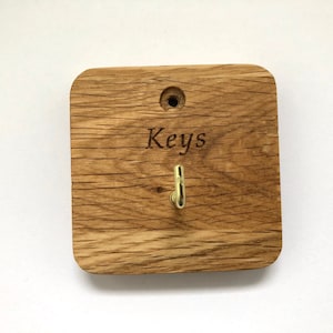 Reclaimed Oak Wood Key Hook: Entryway Key Organiser