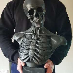 Cold Cast Iron Skeletal Anatomy bust with Marble Base