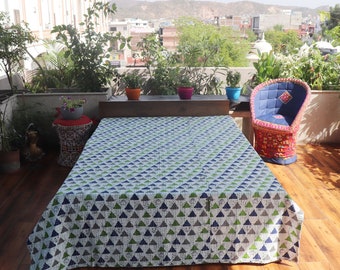 indische Baumwolle Kantha Quilt Tagesdecke, Queen Kantha Handmade Kantha, Bettwäsche Bettdecke Baumwolle Tagesdecke dekoratives Boho