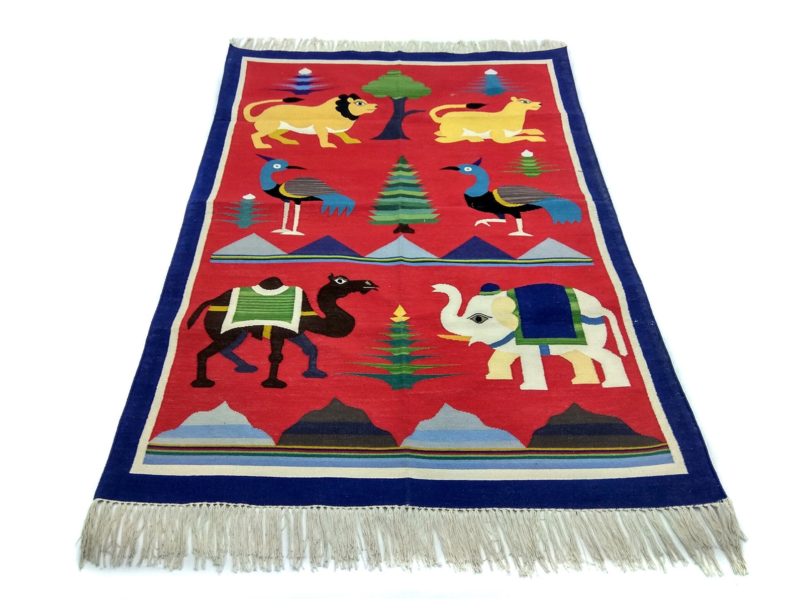 4x6 Ft Rug Cotton Reversible Rug Traditional Rustic Rug Etsy