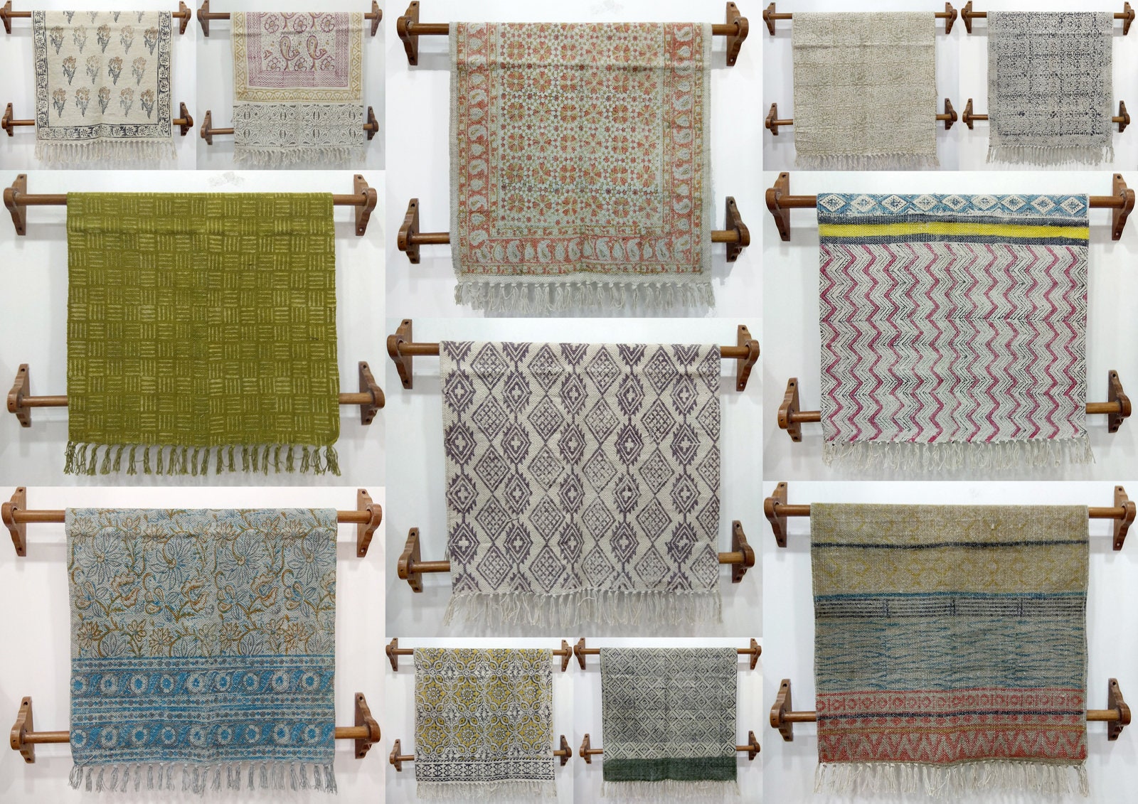 Indian Hand Block Print Cotton Rug Indoor Floor Runner Handmade Beach Yoga Mats