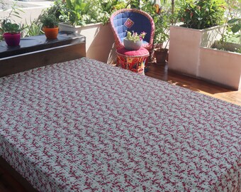 Indiase katoenen Kantha Quilt Sprei, Koningin Kantha Handgemaakte Kantha, Beddengoed Bedcover Katoenen Sprei Home Decoratief Boho