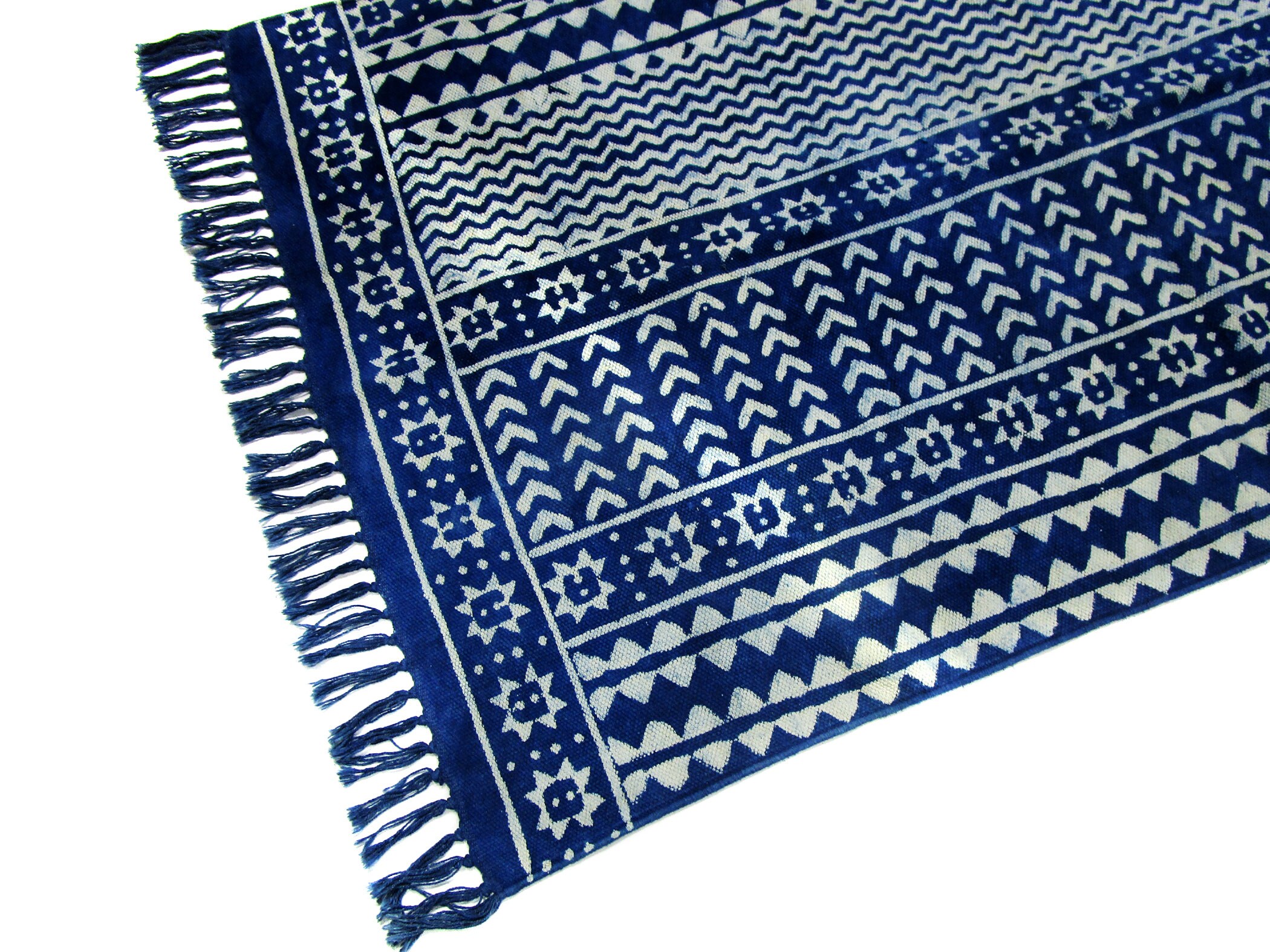 Cotton Indigo Area Rug Handmade Floor Carpet 3x5 Ft Indigo Etsy