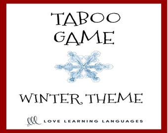 Winter Taboo Game - Family fun for all ages - Printable download