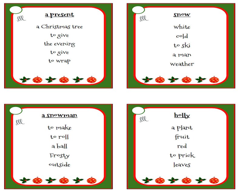 Christmas Taboo Game Family Fun for All Ages Printable | Etsy