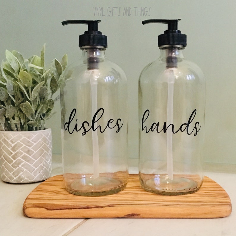 16oz Rae Dunn Inspired Soap Dispenser dishes Hands Soap Etsy