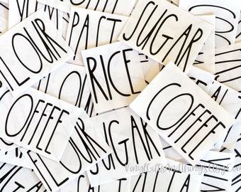Custom Rae Dunn Inspired Vinyl 3" Decals-Canister Labels-Farmhouse Style Canister Labels-Pantry Organization