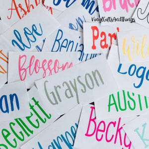 Name Decal-Custom Decal-Name Sticker-Custom Name Decal-S&#39;well Decal-Yeti Decal-Car Decal-Waterproof Name Label