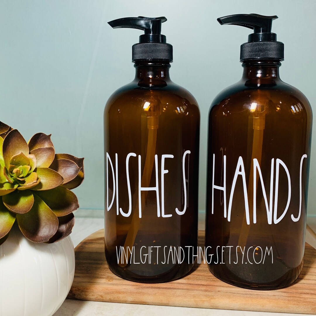 16oz Rae Dunn Inspired Soap Dispenser dishes Hands Soap Etsy