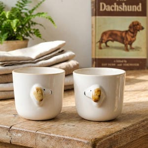Personalized Dachshund Coffee Mug - Custom Weiner Dog Gift - Unique Present for Dog Lovers, Owners & Moms, Dackel, Pottery porcelain image 1