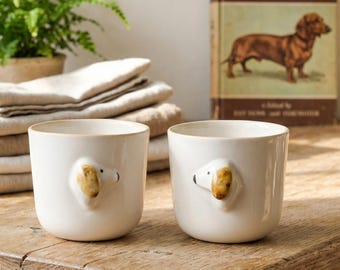 Personalized Dachshund Coffee Mug - Custom Weiner Dog Gift - Unique Present for Dog Lovers, Owners & Moms, Dackel, Pottery porcelain