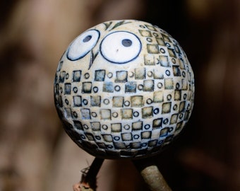 Golf Art Ball Ornament Owl golf Balls Gift,Owl Handmade Ornament,Funny Ornaments Tree Ceramic Owl Sculpture Garden,Golf Ball Marker Fun Golf