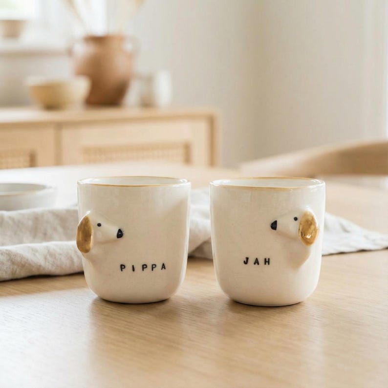 Personalized Dachshund Coffee Mug - Custom Weiner Dog Gift - Unique Present for Dog Lovers, Owners & Moms, Dackel, Pottery porcelain image 2