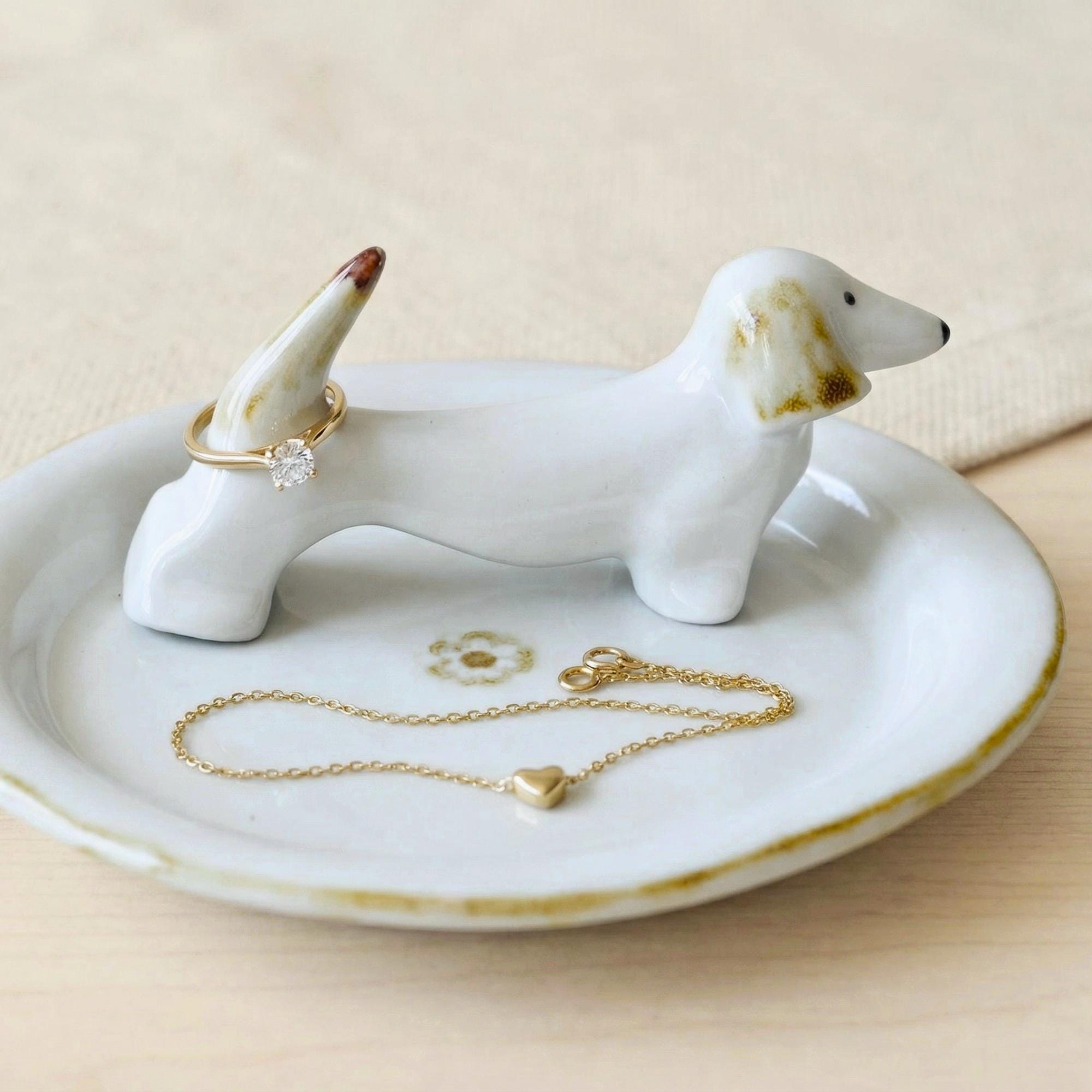 Porcelain Dachshund Ring Holder, Dog Decor - Etsy