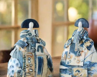Handmade Ceramic Menina Sculpture, Unique Home Decor, Modern Woman Art