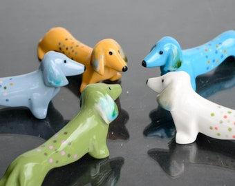 Porcelain Dachshund Gift, Dachshund Art, Dog Lover Gift, Doxie, sausage dog, wiener dog, Beagle, Funny dog tag, Figurine dog art