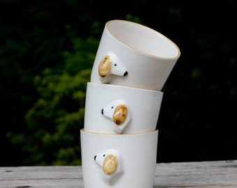 Pottery Espresso Cup 4 oz, Personalized Dachshund Gift Wedding cups dog, Espresso cups dog, Custom Dachshund Mug, Personalized Doxie Wiener