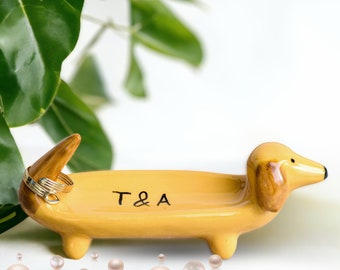Personalized Dachshund Gift Wedding Ring Holder NEW COLORS