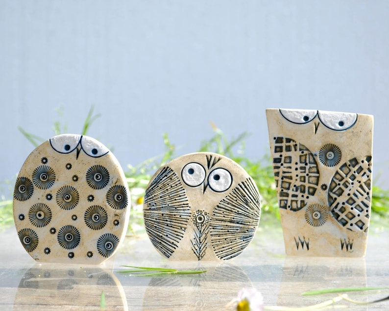 3 Owls Good Luck Gifts Wedding Gift for Prosperity Rustic Etsy