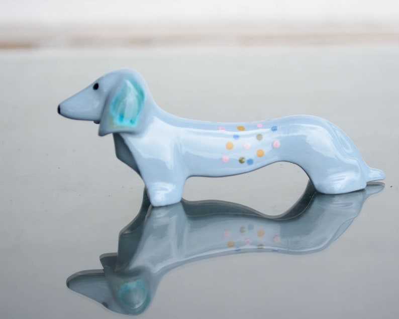 Porcelain Dachshund Gift, Dachshund Art, Dog Lover Gift, Doxie, sausage dog, wiener dog, Beagle, Funny dog tag, Figurine dog art image 7