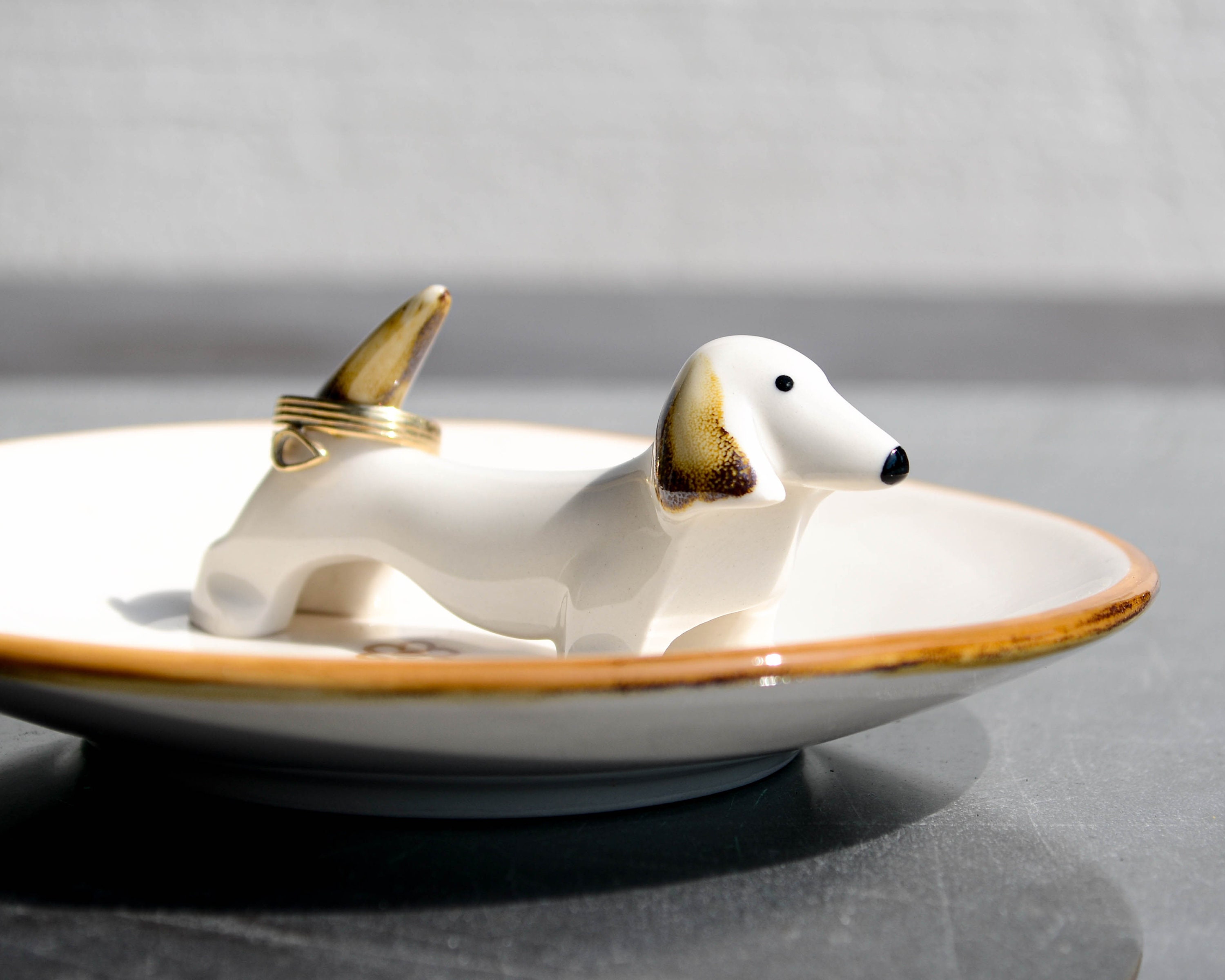 Dachshund Ring Holder Porcelain Doxie sausage wiener Dog Etsy