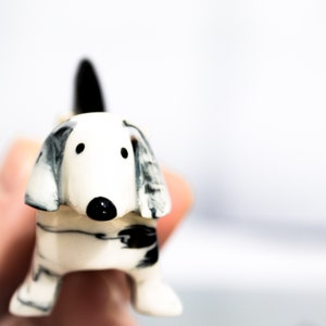 Dachshund Ring Holder Porcelain, Pet Desk gifts for coworker, Mom Christmas Gifts from Daughter Doxie, sausage wiener, Dog Lover Gift