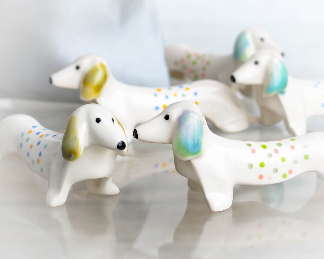 Porcelain Dachshund Gift, Dachshund Art, Dog Lover Gift, Doxie
