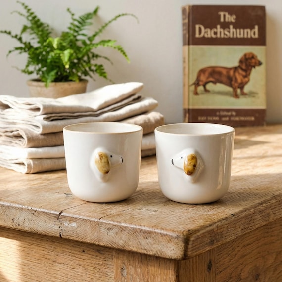 Personalized Dachshund Coffee Mug - Custom Weiner Dog Gift - Unique Present for Dog Lovers, Owners & Moms, Dackel, Pottery porcelain