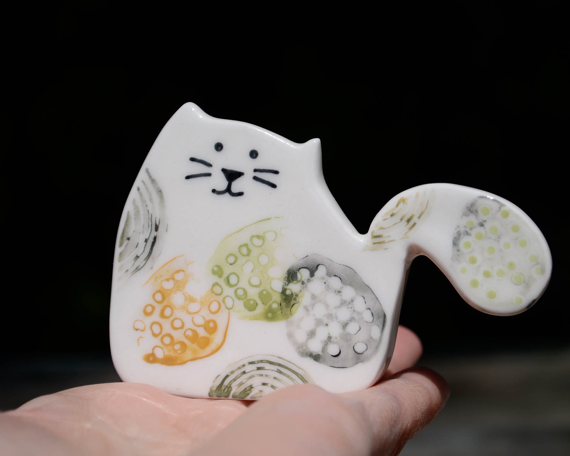Cat Lover Gift White Cat Ceramic Figurine Cat Decor Mid | Etsy