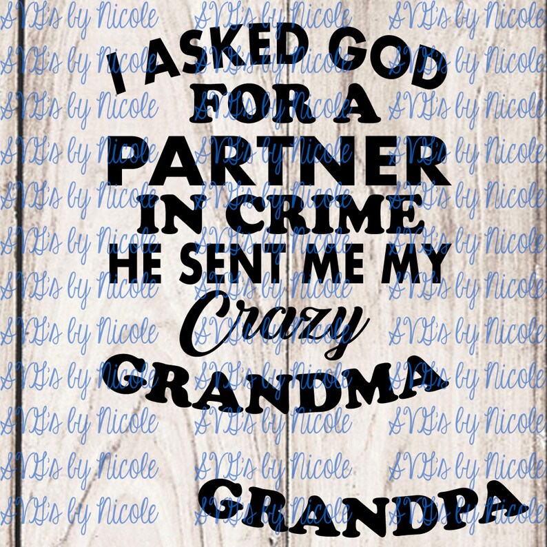 Download Partner in crime grandma grandpa SVG | Etsy