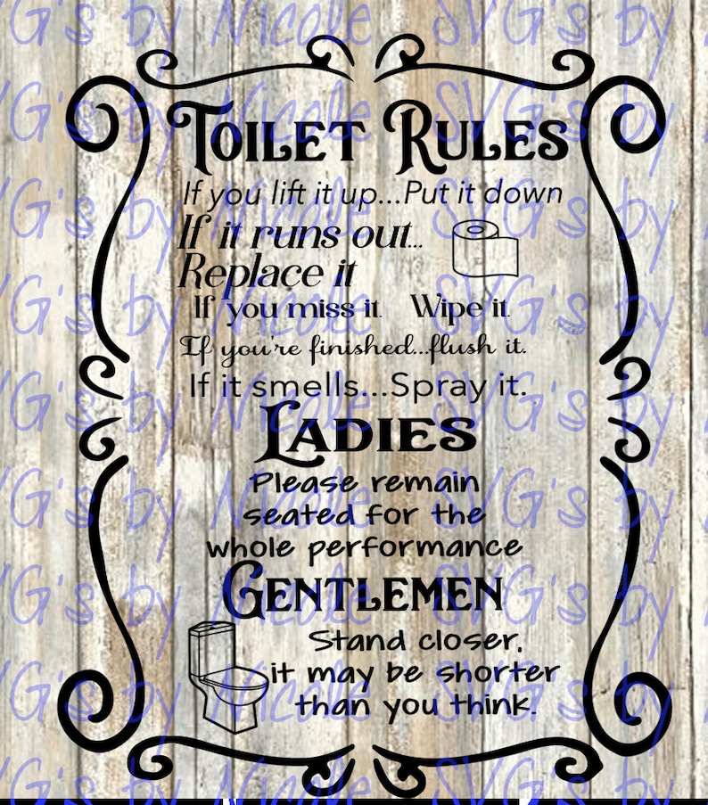 Toilet rules SVG Etsy