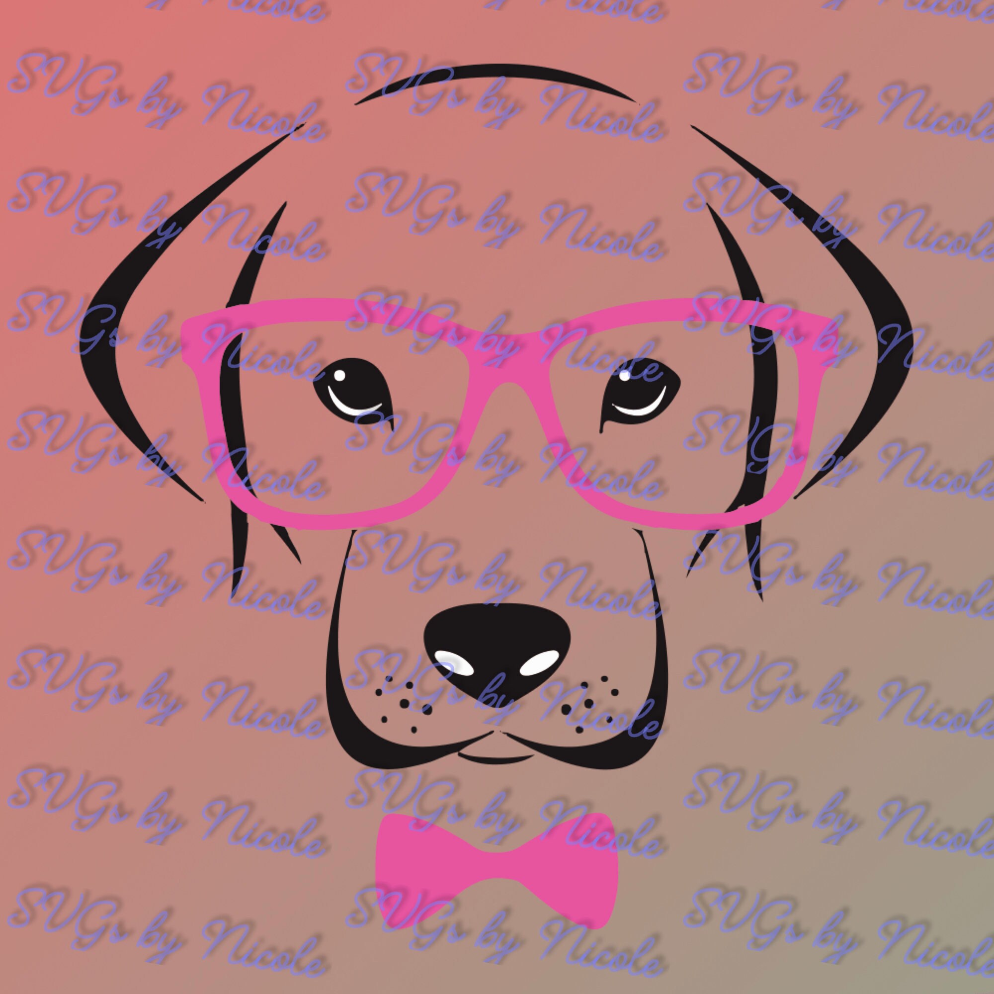 Dog with glasses SVG Etsy
