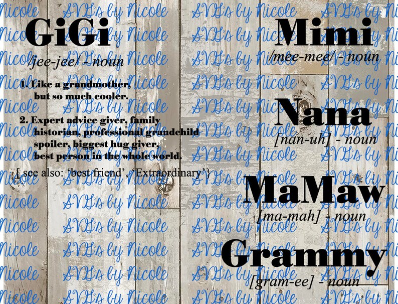 Gigi Definition SVG | Etsy