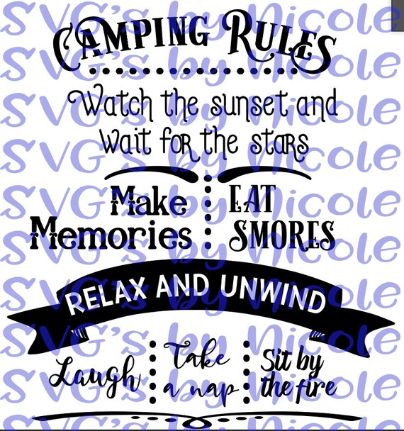 Download Free Camping Rules Svg Etsy SVG Cut Files
