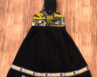 Pittsburgh Steelers Hand Towel, Kitchen Towel, Hanging Towel, Personalized, Handmade, Embroidered, Gift,