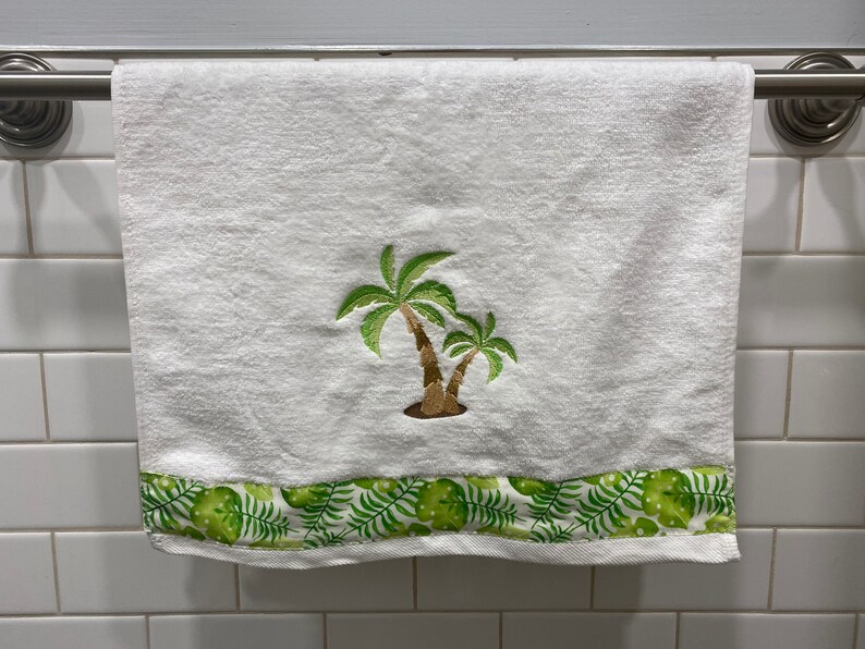 Palm Tree Hand Towels Kitchen Towels Bathroom Towels Etsy