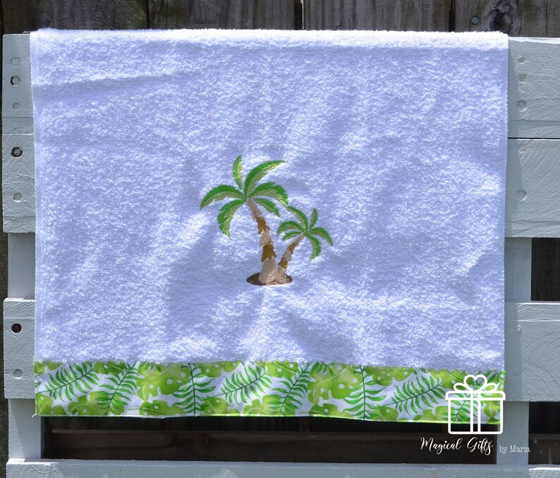 Palm Tree Hand Towels Kitchen Towels Bathroom Towels Etsy