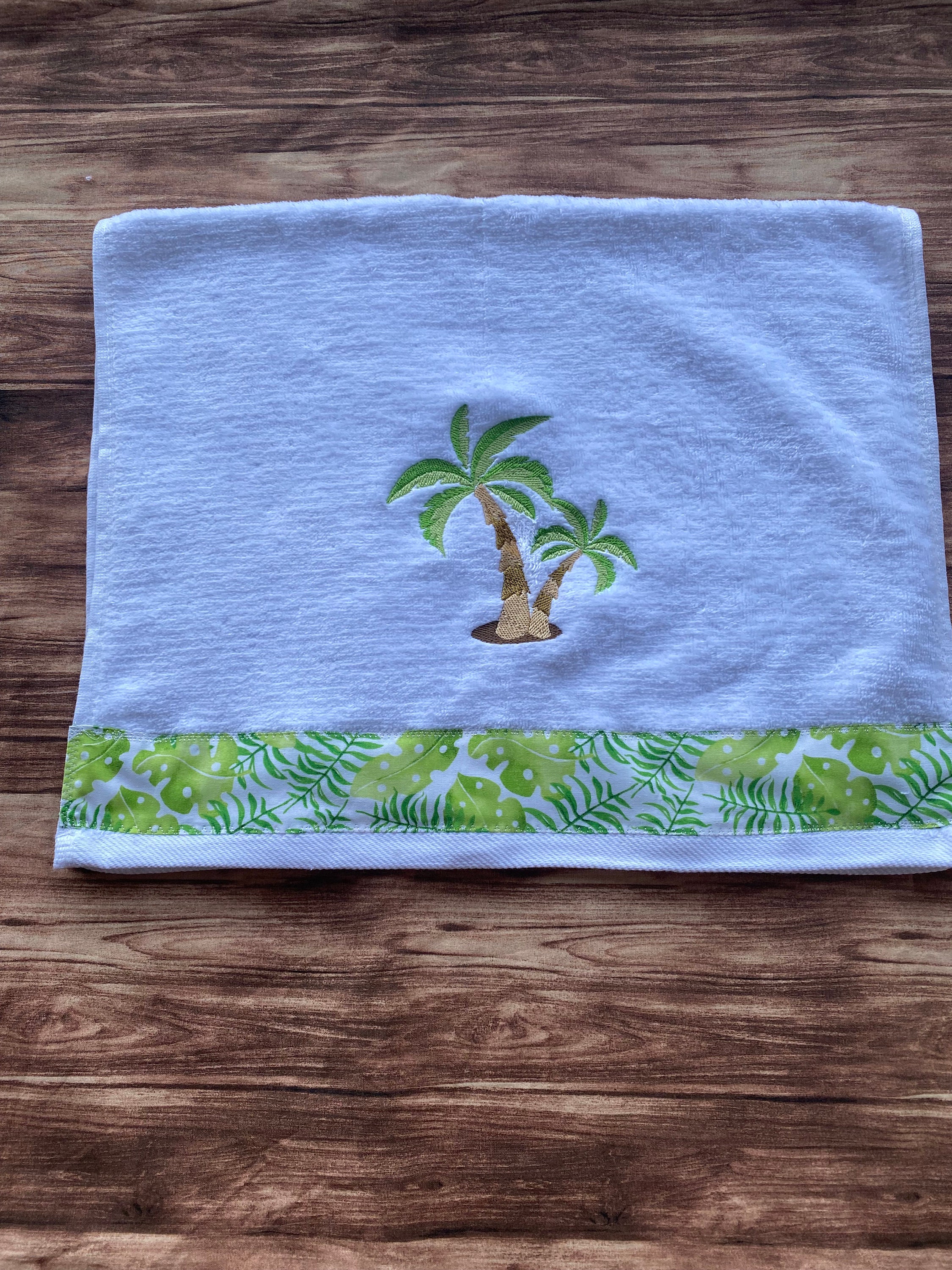 Palm Tree Hand Towels Kitchen Towels Bathroom Towels Etsy