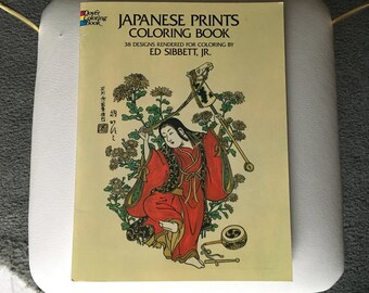 1982 Japanese Prints Coloring Book Ed Sibbett Jr 38 Designs