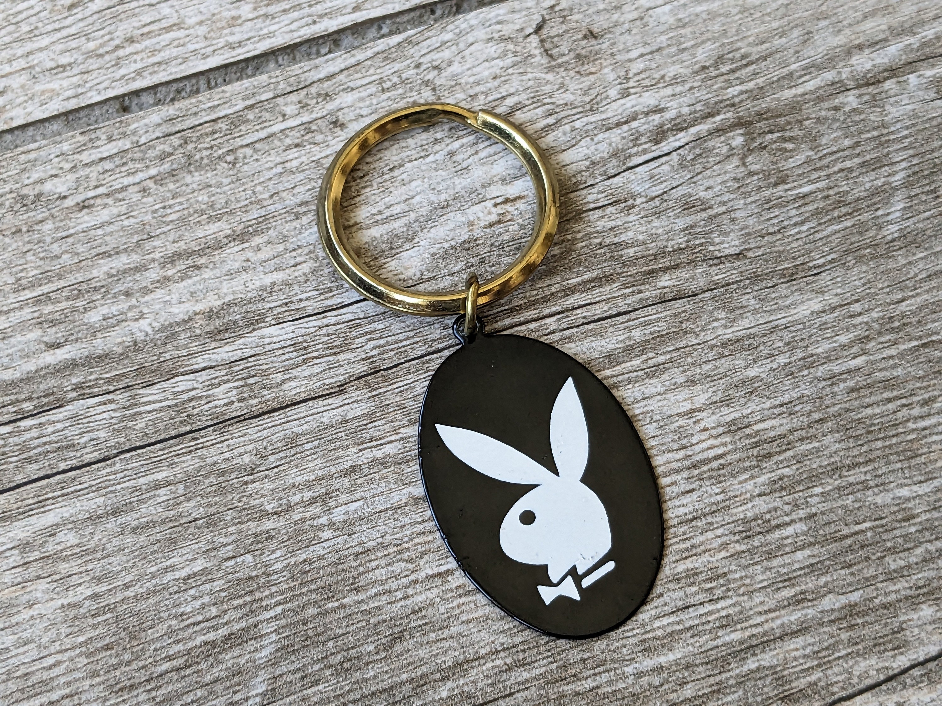 Playboy Bunny Logo Handmade Green Pearlescent Tassel Keychains 