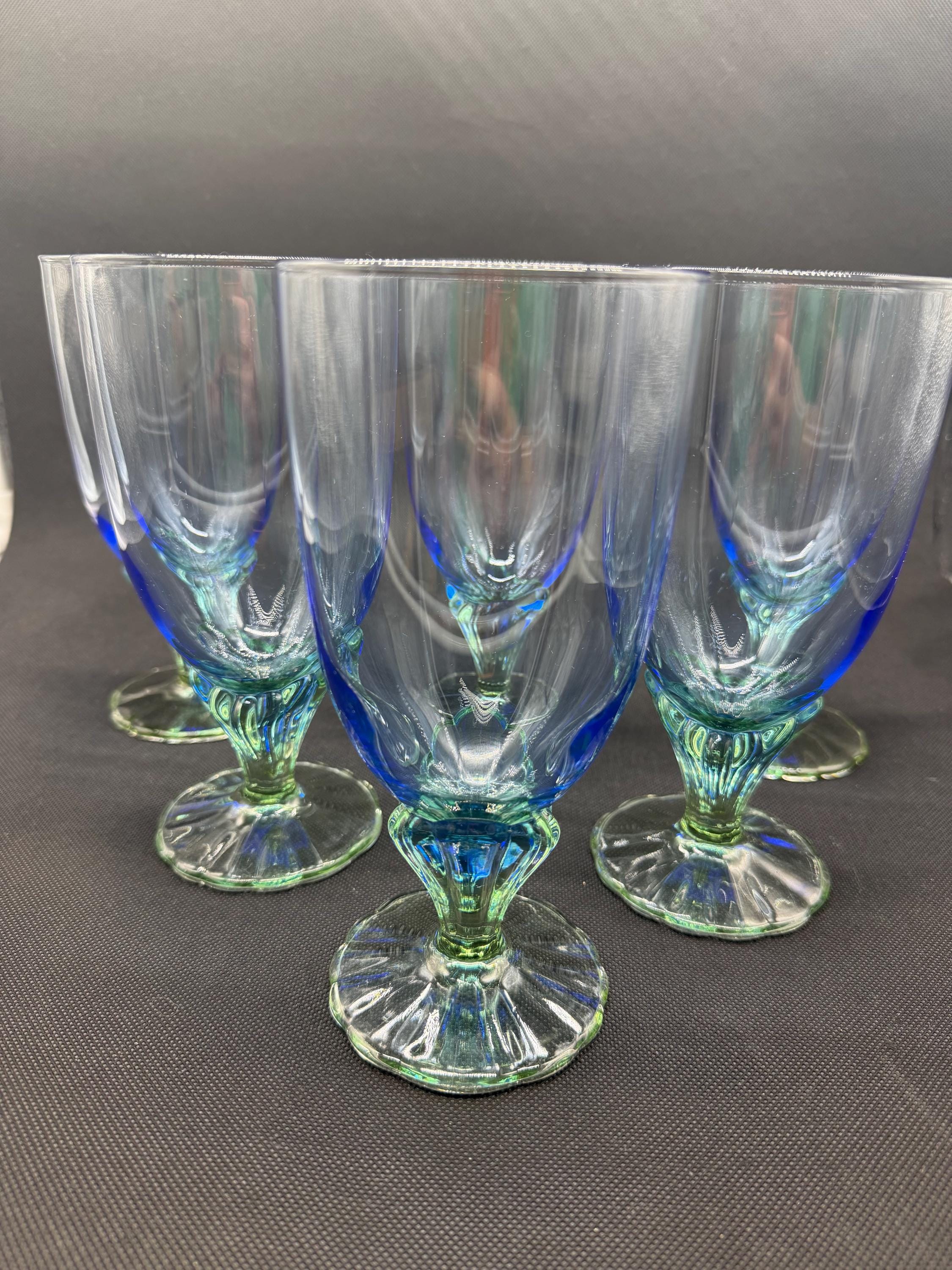 Blue Green Glassware - Etsy New Zealand