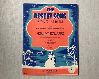 The Desert Song.  Vintage 1960s Sheet Music for Piano