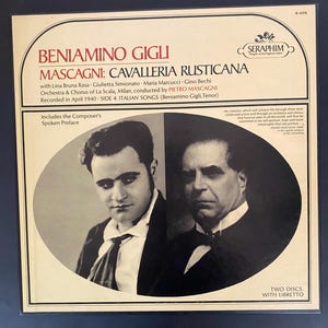 Vintage (1966) Vinyl Records / Italian Opera (Cavalleria rusticana) & Songs / Beniamino Gigli / Boxed Set / Excellent Condition