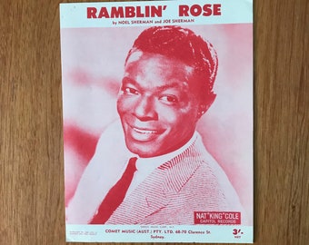 Vintage Ramblin’ Rose sheet music - recorded by Nat King Cole 1962