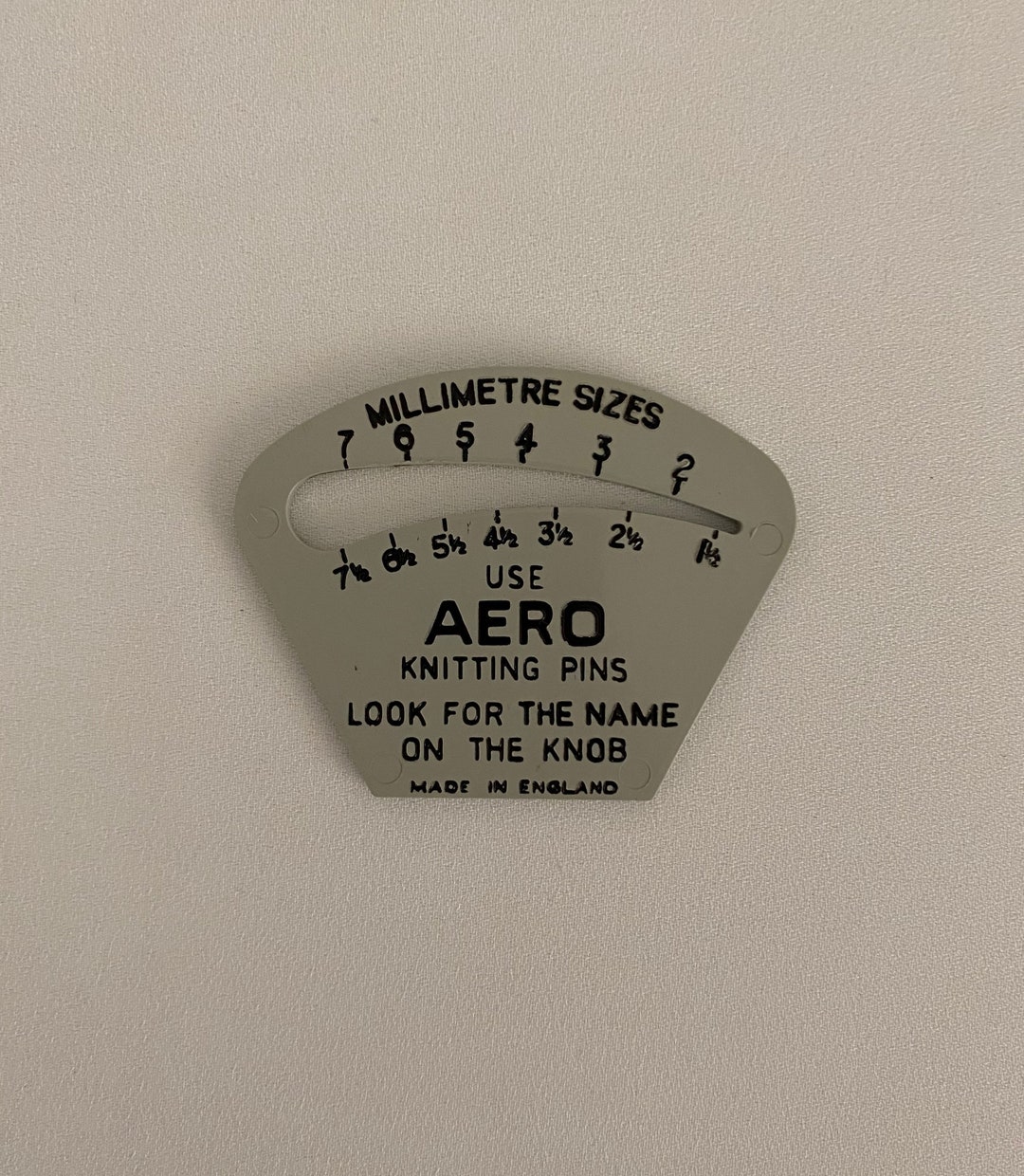 Vintage AERO Knitting Needle Gauge Metric Sizes and English Etsy