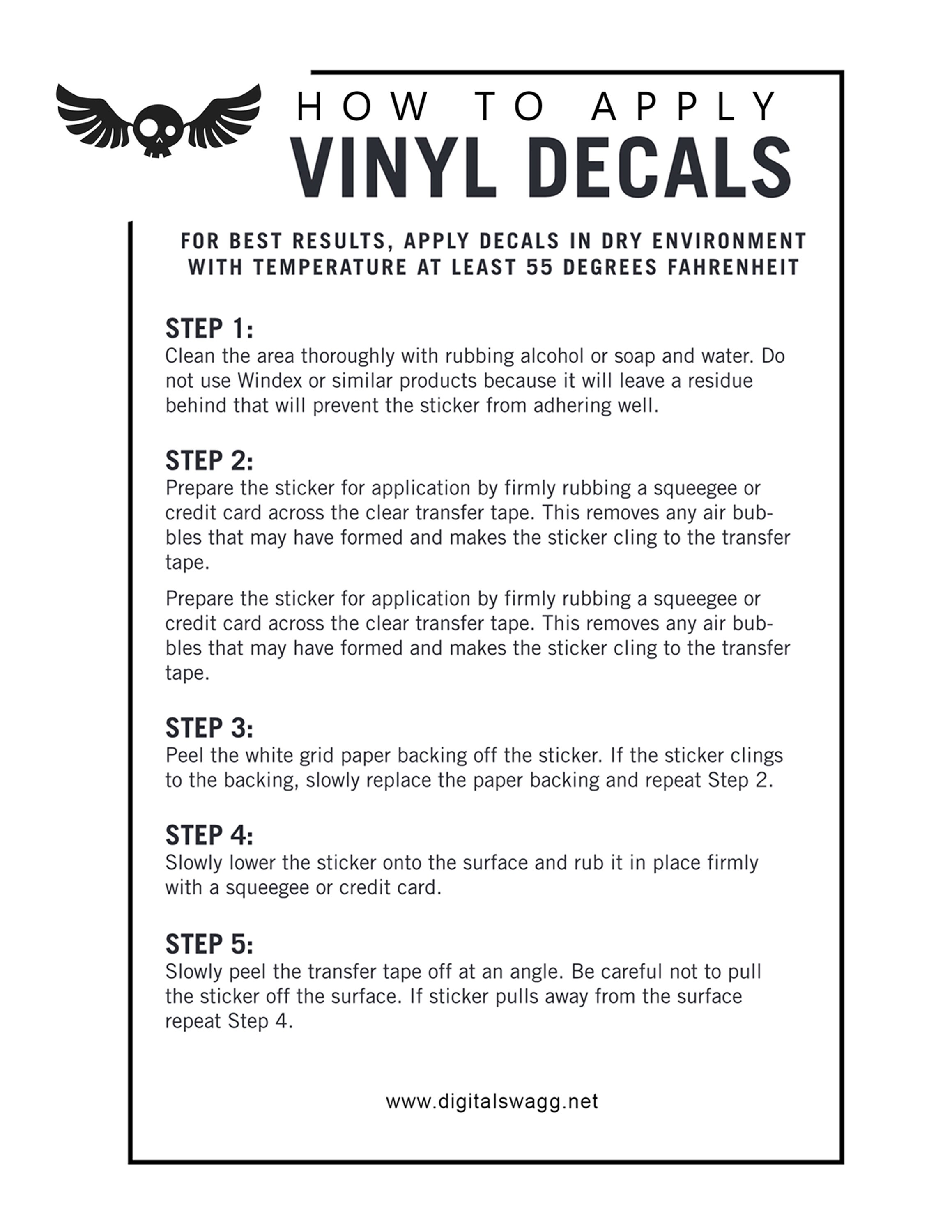 How to Apply Vinyl Decals Instructions JPEG Etsy
