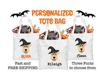 Personalized Halloween tote bag for trick or treat, Custom Halloween Tote Bag, Halloween Bags, Personalized Tote Bag, Halloween Candy bag