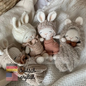 Baby Cake Bunny Pattern crochet Amigurumi Hase Häkel Anleitung Pucksäckchen, Beanie, Pixie, Latzhose Deutsch & English PDF © Bild 3