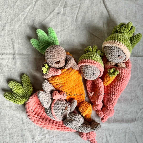 Kuschelkarotte, Baby Karotte Bunny Dear und Friends Häkelanleitung Amigurumi -  deutsch -  pdf Ninastime