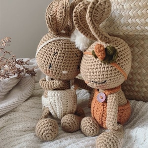 Baby bunny deer Autumn crochet pattern • Crochet instructions deer rabbit Autumn, hat, romper, basket *Amigurumi* German+English pdf ©